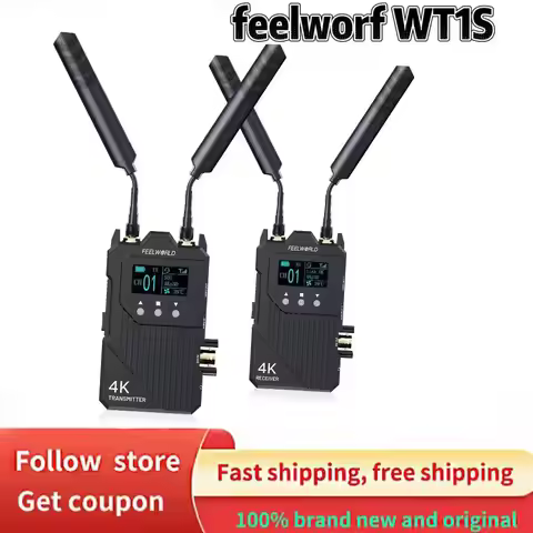 FeelWorld WT1S 4K Wireless Video Transmitter Full Duplex Intercom SDI+Dual HDMI Compatible Live Stre