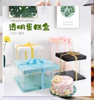 6/8/10inch Square Cake Box Transparent Clear Exhibition Storage Packing Plastic Festival Flower Wedding Birthday Party