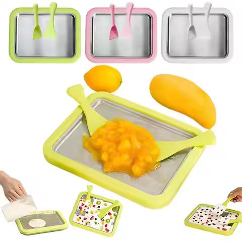 Ice Cream Roll Maker Machine With 2 Scrapers Ice Cream Maker Plate Multifunctional Cold Sweet Fried 