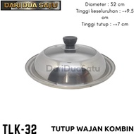 32 cm Stainless Steel Glass Combination Pan Lid