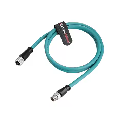 M12 X-Code 8 Pin to Female Ethernet Cable Cat6a Shielded for Cognex Basler Keyence Industrial Camera