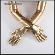 [FF] Stretch PU Leather  Long Glove Punk Ro Hip Hop Jazz Disco Dance Gloves [TH]