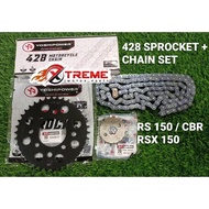 RS150 RS150R RSX150 CBR 428 YOSHIPOWER RACING CHAIN  SPROCKET RANTAI SET
