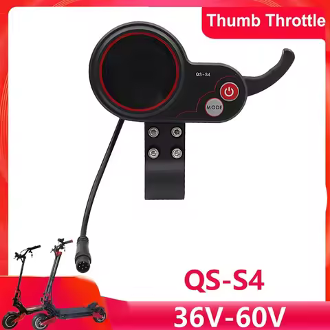 QS-S4 36V-60V Thumb Throttle LCD Display Meter For Zero 8 9 10 8X 10X Electric Scooter 6PIN Display 