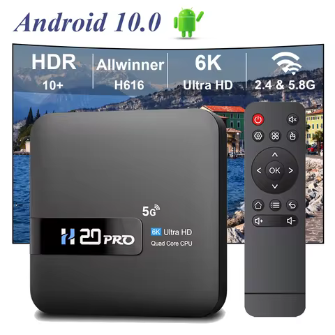 TOPSION TV Box H20PRO Android 10 2.4G5.8G WiFi Support 4K HD Media Player Smart Voice Assistant 1080