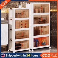 Magnetic door High transparent plastik almari baju chest clothes drawer cabinet storage box organizer cupboard