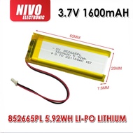 852665PL 5.92WH LI-PO LITHIUM RECHARGEABLE BATTERY 3.7V 1600MAH  ✔M3S/M3 Battery✔