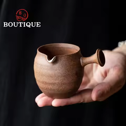 150ml Japanese Style Rough Pottery Fair Cup Simple Luxurious Creative Ceramic Tea Pitcher Cha Hai Ju