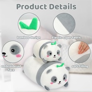 AIXINI Cute Panda Plush Pillow 8" Bamboo Panda Stuffed Animal, Soft Kawaii Plushies Hugging Plush Squishy Pillow Toy Gifts for Kids Bedding Sleeping