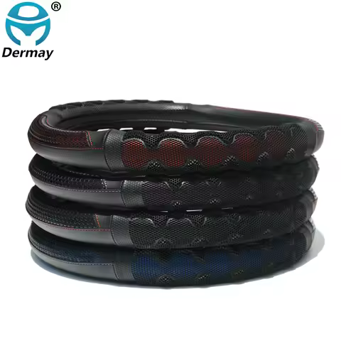 for Toyota Prius 30 20 Prius V Prius C Prius Prime DERMAY Car Steering Wheel Cover Massage Non-slip 