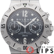 นาฬิกาข้อมือผู้ชาย Bulgari Diagono Scuba Chronograph SCB38S/SCB38SS ตัวเรือนสแตนเลส สีดำ ขัดเงา สภาพ