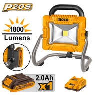 INGCO CWLI20258 Cordless portable lamp Voltage:20V LED power dissipation:20W With 1pcs 20V 2.0AH bat
