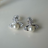 Pearly Dolly pearl earrings Orb Planet bud earrings with Akoya baby pearls 4-5mm