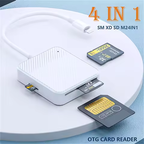 4 in 1 Memory Card Reader Adapter Lightning Type C Smart Media OTG SD M2 SM XD Card Reader For Andri