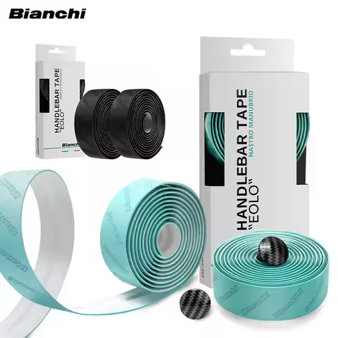 BIANCHI Dual-Color Road Bike Handlebar Tape, Soft Non-Slip Sweat-Proof Wear-Resistant Wrap w/ End Ca