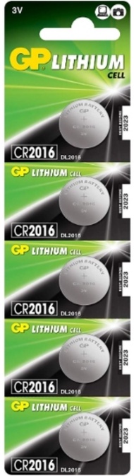 GP超霸鈕扣鋰電池CR2016-5入