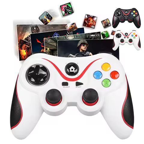 V8 2.4G Wireless Game Controller PC Game Controller BT Gaming Joystick Dual Vibration for Android/iO