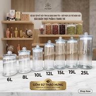 Cylindrical Glass Vase, Cylindrical Vase, Smooth Cylindrical Vase for Soaking Fruits in Many Sizes