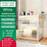 Dish rack with cover and drainer Dish Cabinet Kitchen Organizer cabinet drawer carbon Dustproof stai