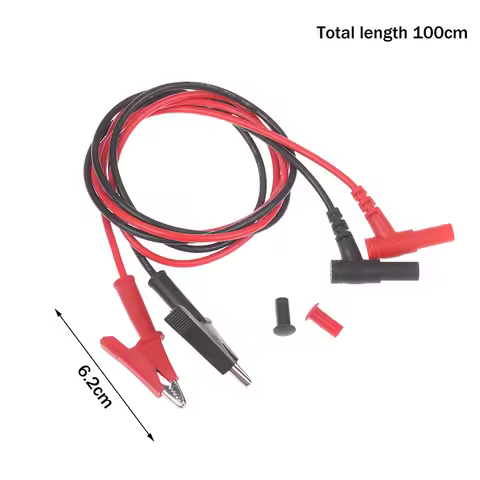 ✰✪20A 90CM Alligator Clip To Banana Plug Test Cable Lead Connector Dual Probe 4mm Crocodile Clip For