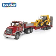 Bruder MACK Granite Low Loader Truck with JCB 4CX Backhoe Loader