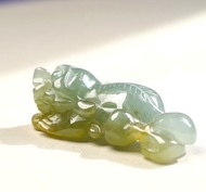 【招財神獸】冰種黃加綠翡翠貔貅 | 天然緬甸玉翡翠A貨 | 送禮