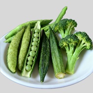 Mixed Green Vegetable Chips | Okra, Long Bean, Sweet Pea & Broccoli | Light & Crunchy Veggie Snack
