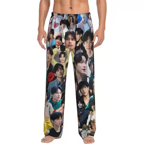 Custom Yim Si Wan Kpop Pajama Pants Men Sleepwear Sleep Lounge Bottoms with Pockets
