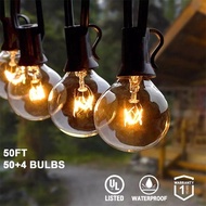 50FT G40 String Indoor/Outdoor Fairy Lights Patio String Light Wedding Xmas with 54 G40 LED Bulbs