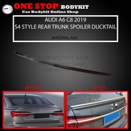 AUDI A6 C8 2019 S4 STYLE REAR TRUNK SPOILER DUCKTAIL WITH PAINT (PIANO BLACK) ABS SKIRT LIP BODYKIT