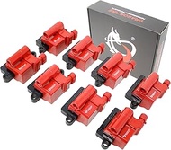 DRAGON FIRE PERFORMANCE 8pc Ignition Coil Pack Tune Up Set Compatible With 99-07 Escalade Silverado 