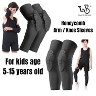 T2P Kids Youth Sports Honeycomb Compression Knee & Elbow Pads | Padded Athletic Sleeves