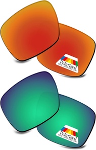 เลนส์อะไหล่ทดแทนโพลาไรซ์ไฟแดงและเขียว2คู่สำหรับ Oakley Holbrook แบบเอเชียใส่ OO9244กรอบแว่นกันแดดป้อ