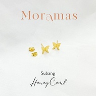 Moramas HONEYCOMB Stud Earring 916 Gold/Subang Paku SARANG LEBAH Emas 916/ 蜂型耳环916金