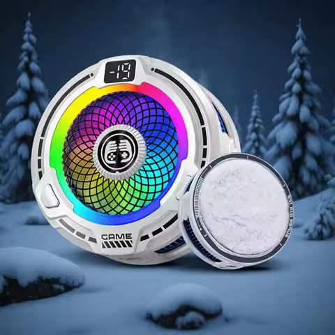 FS18 AI Mobile Cooler 30W Magnetic Back-clip Ice Cooling Radiator Digital Display RGB Light Gaming C