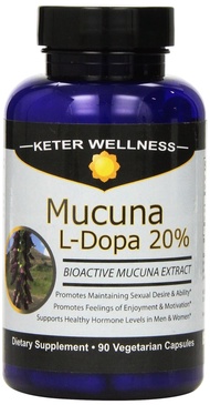 Mucuna L-Dopa 20% | Made in USA | Pure Mucuna pruriens Extract | 90 Vegetarian Capsules | High L-Dop