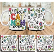 FURMOM BEST CAT MOM EVER PERSONALIZED 3D INFLATED MUG EFFECT 11oz with