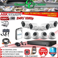 Hikvision Cctv Package 16 Channel 8 Camera 2MP (1080p) Colorvu package / Analog package with or without HDD | Surveillance set / cctv set / cctv cameras