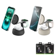 Belkin Genuine Brand New UltraCharge Pro Qi2 3-in-1 Magnetic Charging Stand 25W - Black/Sand Quick