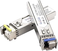 One Pair of 1.25G SFP Bidi Single Fiber Transceiver 1310nm/1550nm SMF LC Connector up to 20 km for O
