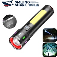 SMILING SHARK High Lumen Flashlight LED Rechargeable Torch Light M60 8000LM COB Side Light 6Mode Typ