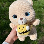 Honey the bear with a Bee backpack plush toy