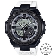 Casio G-Shock G-Steel GST-210B-7A Black Steel Case White Resin Band Gents Sports Watch GST-210  GST210