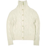 POLO RALPH LAUREN 羊毛羊絨高領開襟衫，XS 碼，米白色，原價 ¥58,300，上衣 [二手] [POLO RALPH LAUREN]