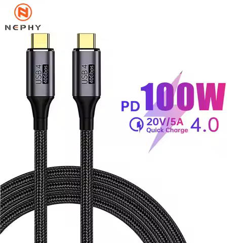 USB4.0 Thunderbolt 3 4 USB C to Type C Cable 40Gbps 8K@60Hz 4K@120 PD 100W Fast Charging Type-C Cabl