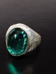แหวนเงินแท้925พลอยเขียวโทพาสczสีเขียวโทพาส (Green Topaz) มีความหมายเกี่ยวข้องกับสัญลักษณ์ของชีวิต คว