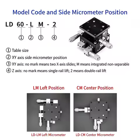 Manual Linear Stage Trimming Station XYZ60-LM 40x40mm 60x60mm Displacement Platform Sliding Table fo