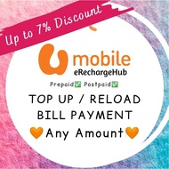 UMobile Top Up / Pay Bill 🧡 1unit = RM1