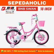 Sepeda Anak Perempuan BNB SWAN Ukuran 16 &amp; 18 Inch Keranjang