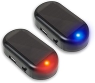 ANKI HAPPIGO 2Pcs Car Solar Power Simulated Dummy Alarm Device Anti-Theft LED Flashing Security Ligh
